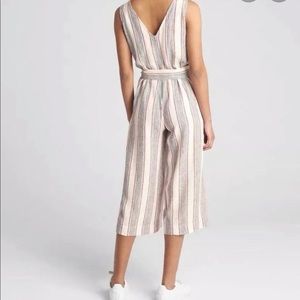 Gap linen striped jumpsuit
